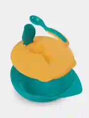 Тарелка BABOO, c крышкой и ложкой, зеленая, 6+
