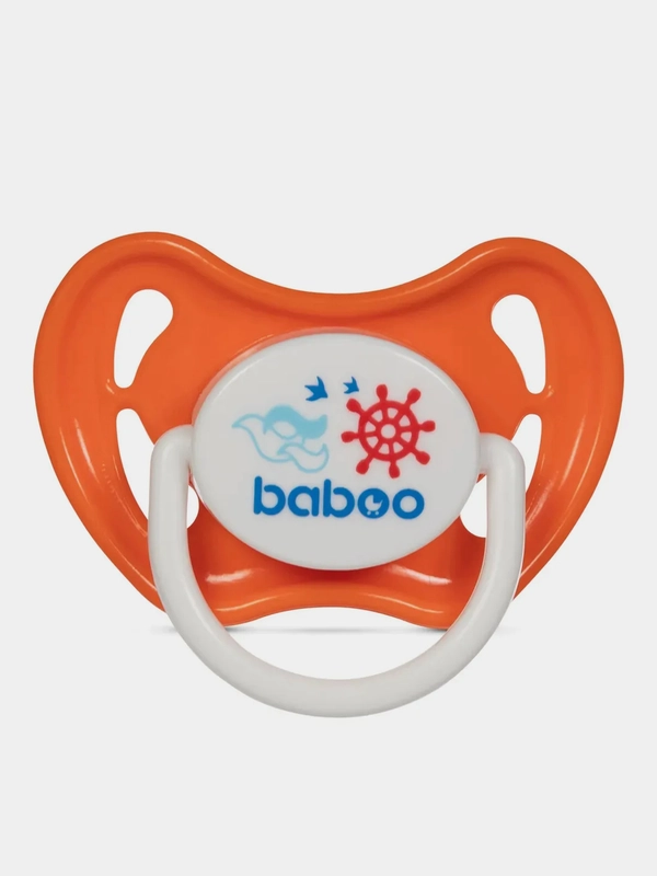 Соска-пустышка BABOO, Marine, силиконовая, круглая, 6+