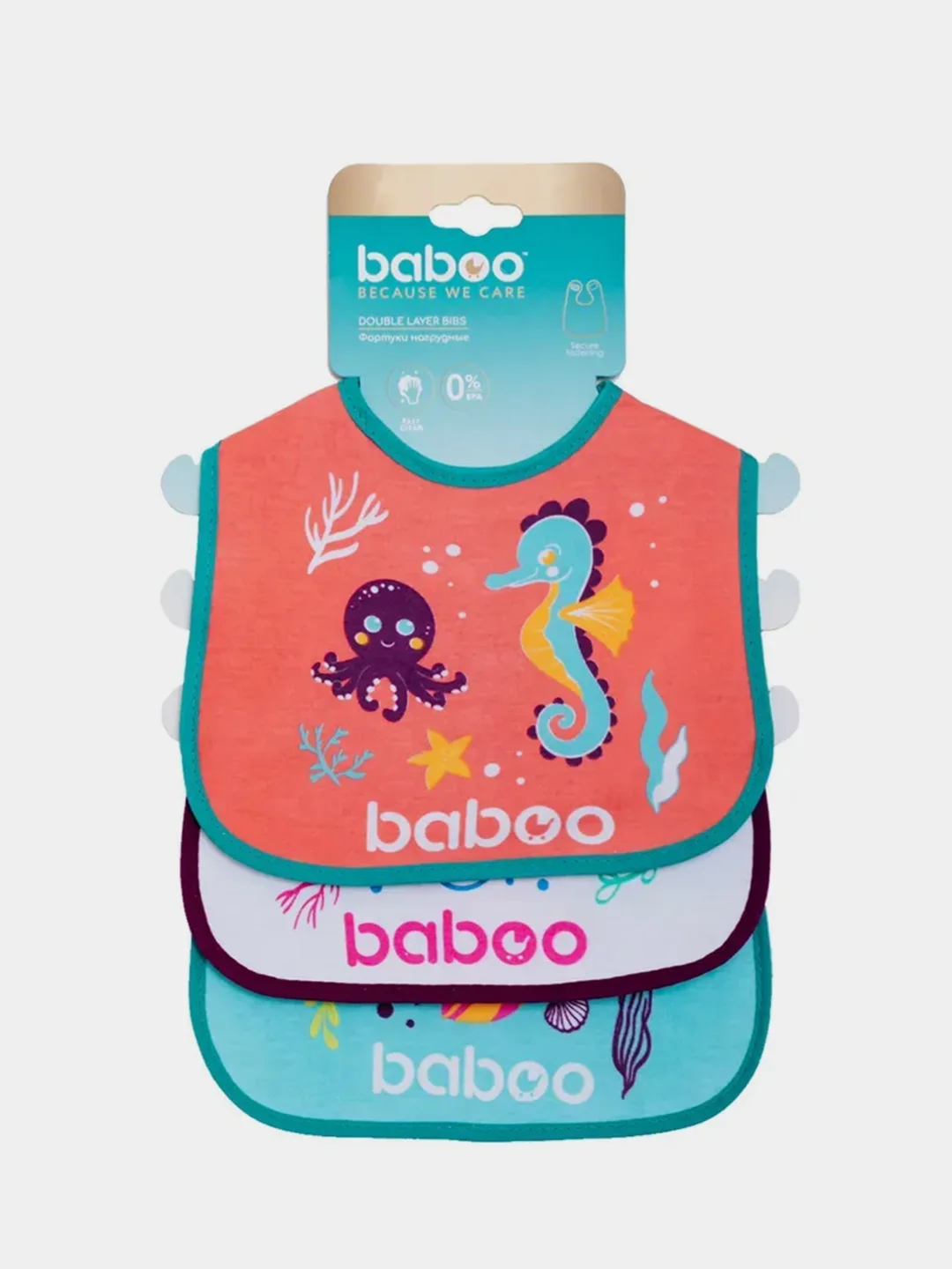 Фартук BABOO Sealife, нагрудный, 3 штуки