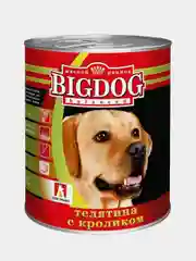 Влажный корм для собак BIG DOG Телятина с кроликом, 850г