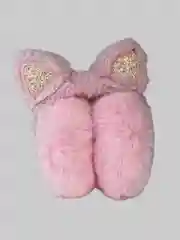 Розовый наушники меховые с ушками для прогулок, складывающиеся