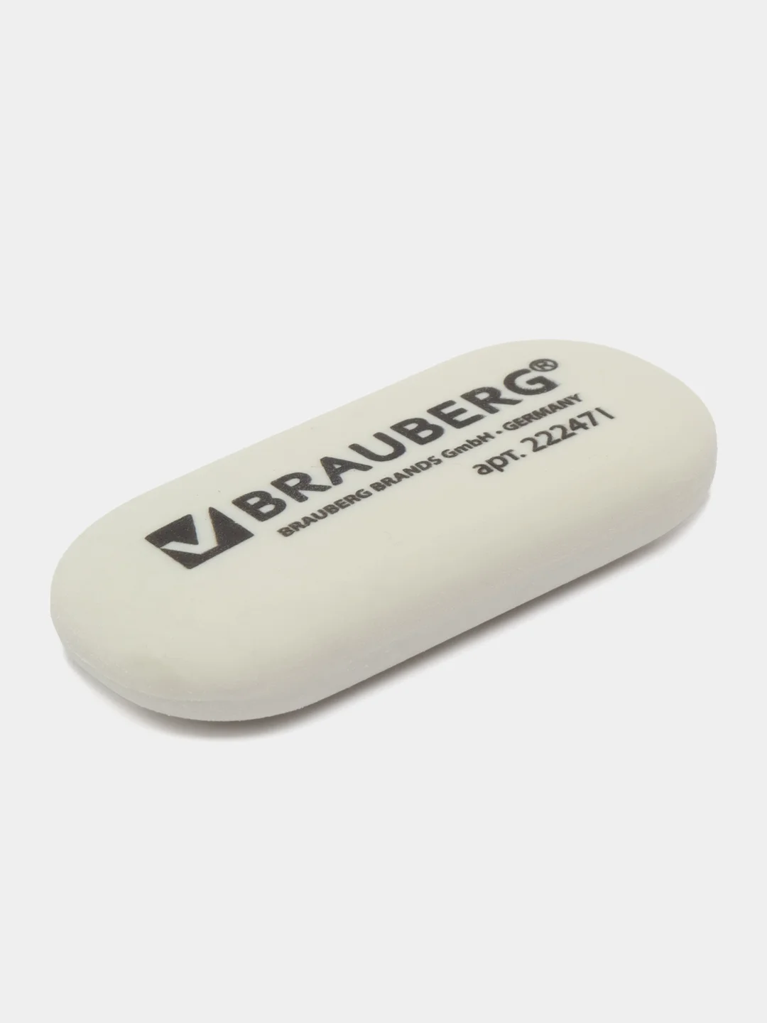Ластик BRAUBERG Oval, 55х23х10 мм, белый, овальный