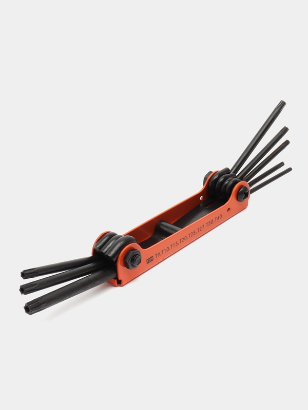 Набор ключей звездочка TORX, раскладной 8 шт. T9-T40, углеродистая сталь, TDM