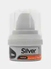Черный крем-краска для обуви с губкой, Silver, черная и бесцветная
