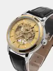 Желтый часы механические наручные мужские Winner 143 (8045), водостойкие
