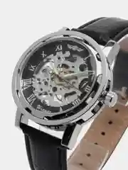 Серебряный часы механические, наручные, мужские, Winner 001, скелетоны, водостойкие