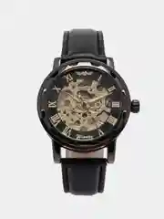 Черный часы механические, наручные, мужские, Winner 001, скелетоны, водостойкие
