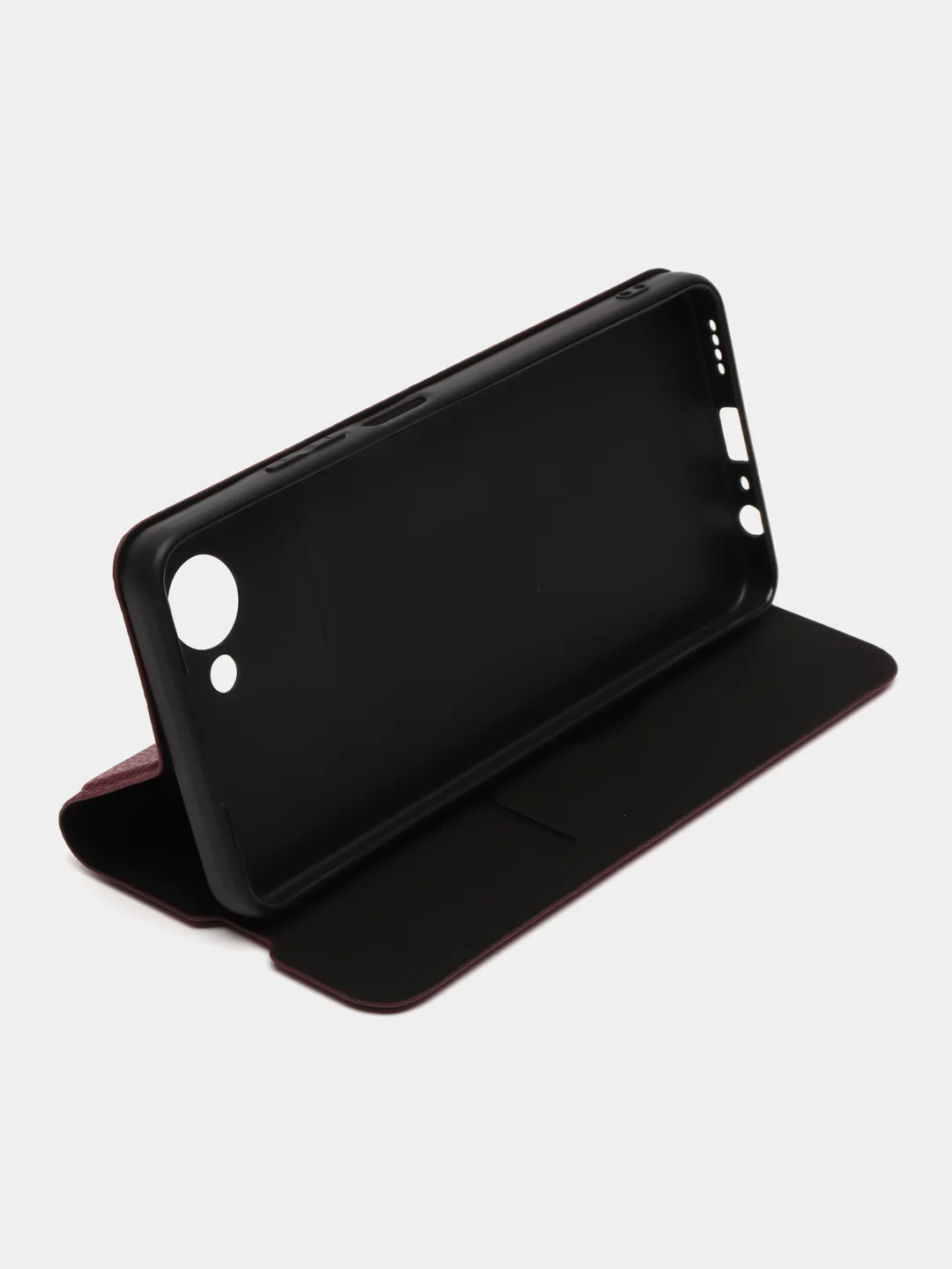 Тёмно-бордовый чехол книжка на Realme C30 / C30S / Narzo 50i prime, Риалми С30 / С30с / Нарзо 50ай Прайм
