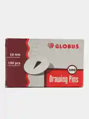 Кнопки канцелярские Globus 10мм, 100шт., карт. упак