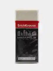 Ластик ErichKrause MEGAPOLIS,  прямоугольный, 50*22*11 мм, каучук, цвет белый, картон