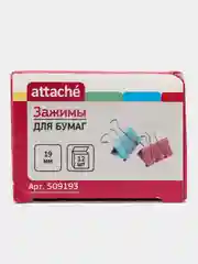 Зажимы для бумаги Attache 19 мм цветнst? 12 штук в картонной коробке