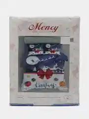 Индиго комплект постельного белья, с новогодним рисунком ,1,5  спальный Ткань -сатин (хлопок)