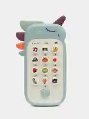 Голубой детский музыкальный телефон, развивающая игрушка "Единорог"