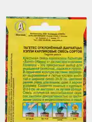 Бархатцы Хэппи карликовые, смесь сортов (семена,цветы)