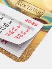 Золотой календарь на 2025 год магнитный отрывной Символ Змея с пожеланиями на Новый год на магните