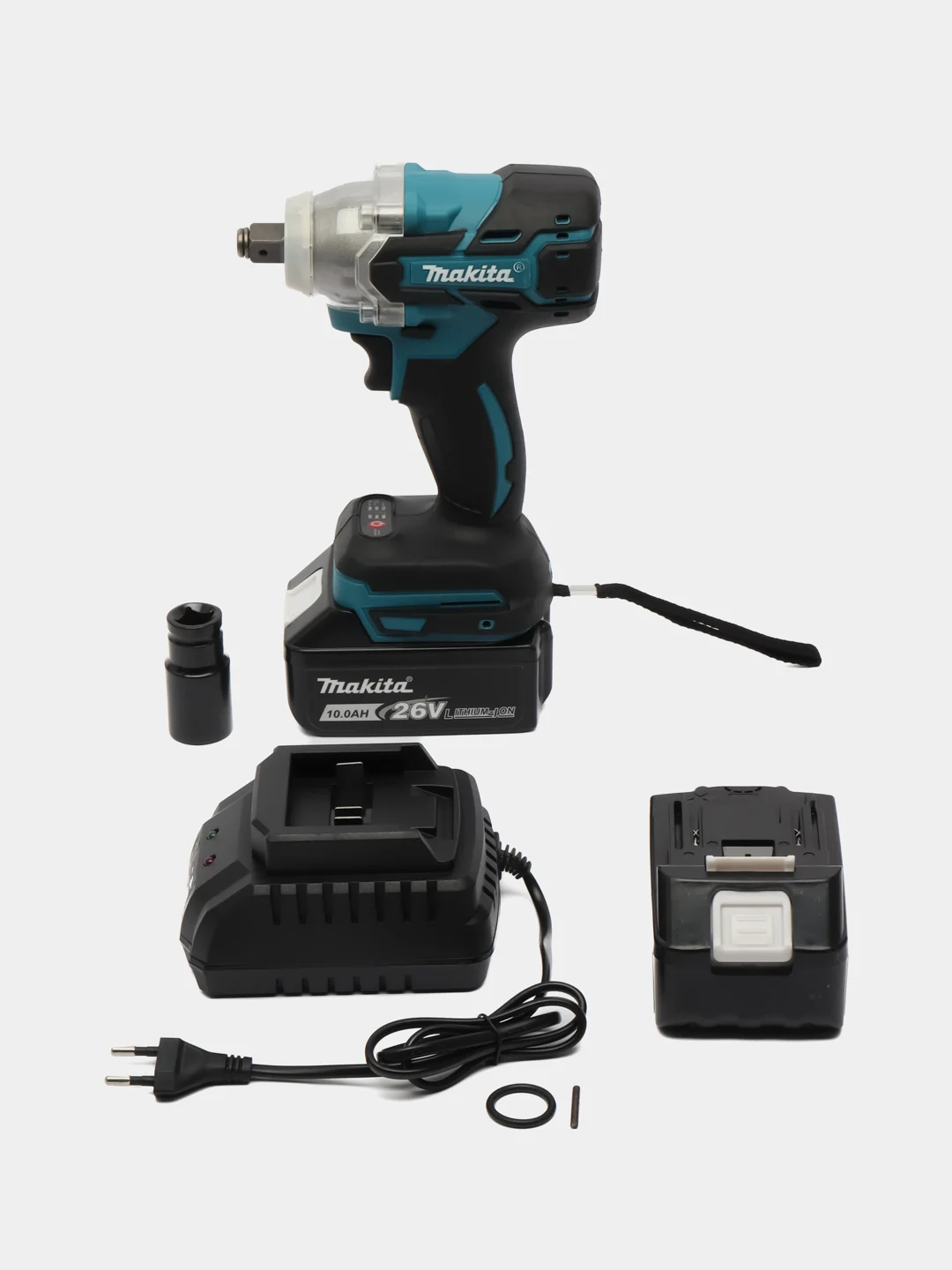 Тёмно-бирюзовый гайковерт бесщеточный аккумуляторный Makita 26V