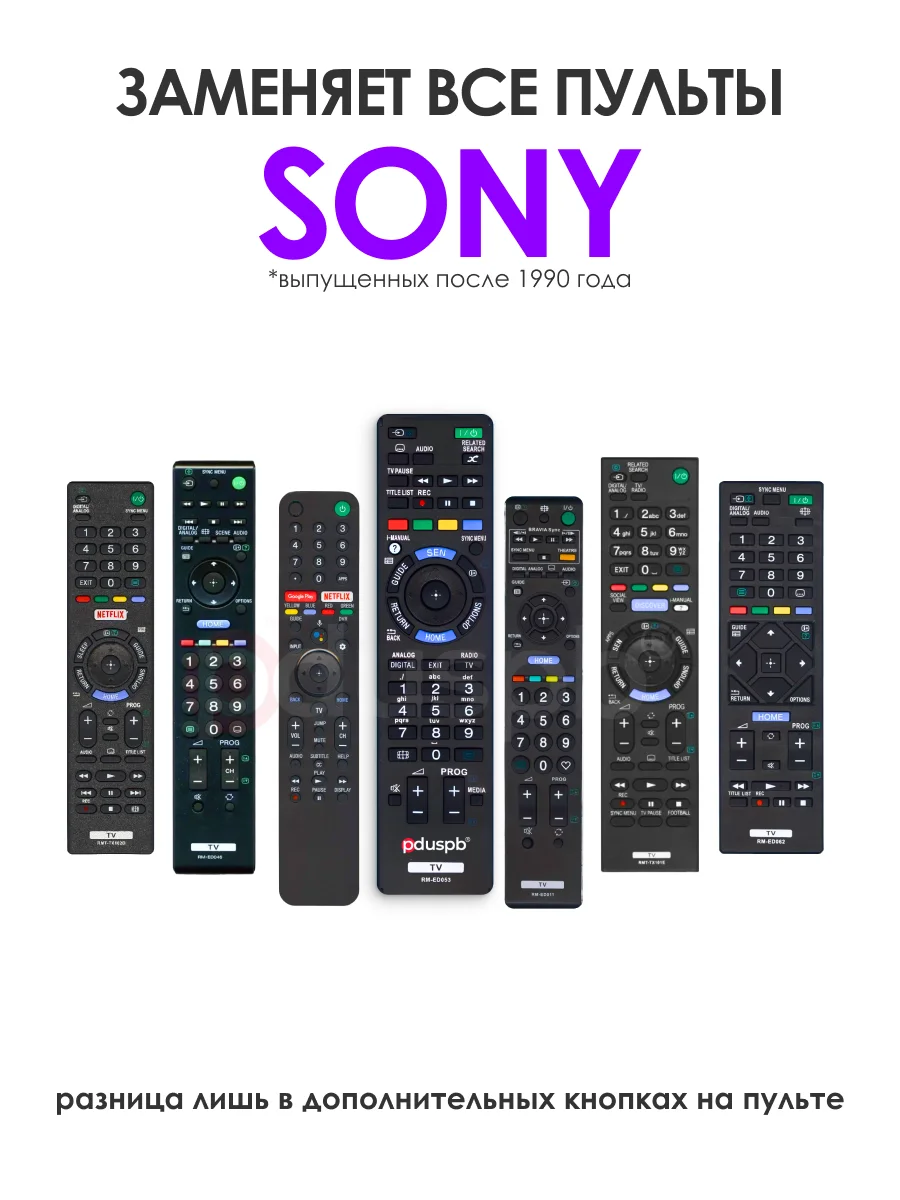 Универсальный пульт дистанционного управления RM-ED053 для телевизора Sony Smart TV