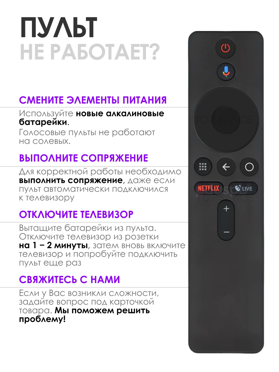 Голосовой пульт ду для приставки Xiaomi Mi box, Android тв Box / XMRM-006 Mi TV Stick