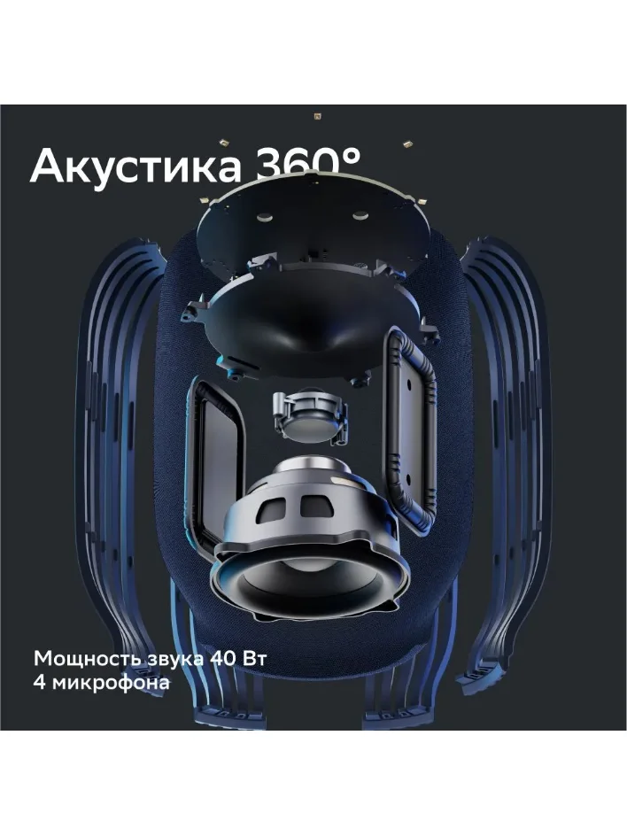 Синий умная колонка SberBoom 40 Вт голосовым ассистентом Салют