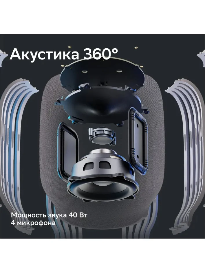 Белый умная колонка SberBoom 40 Вт голосовым ассистентом Салют
