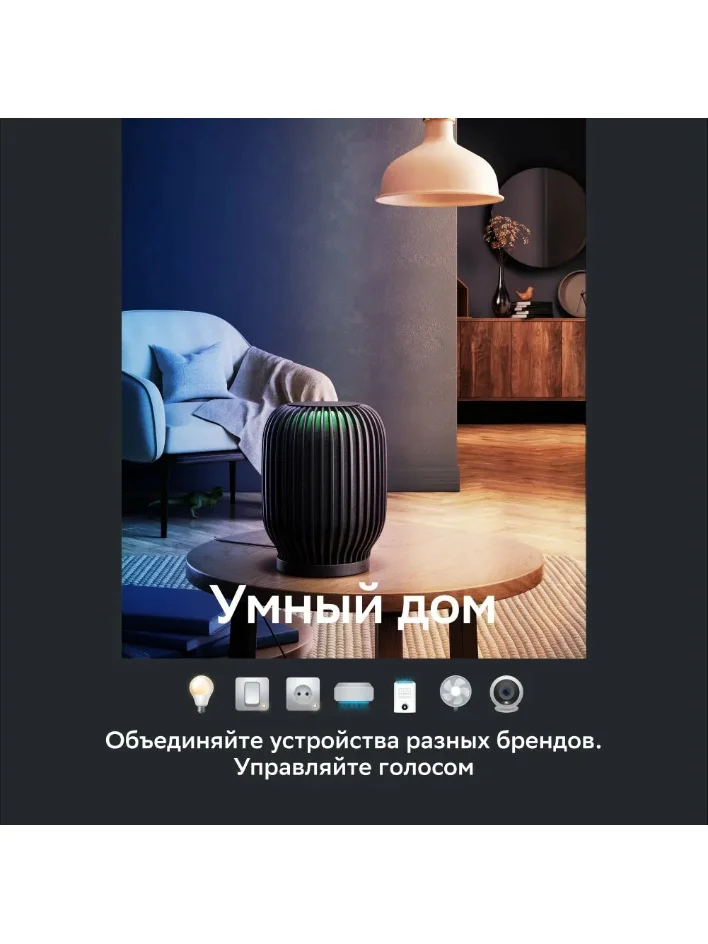 Белый умная колонка SberBoom 40 Вт голосовым ассистентом Салют