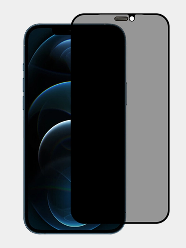 Защитное стекло "Антишпион", для iPhone (Айфон) 11/XR/12/13/14/15/XS/6/7/8/SE/Pro/Max/Plus