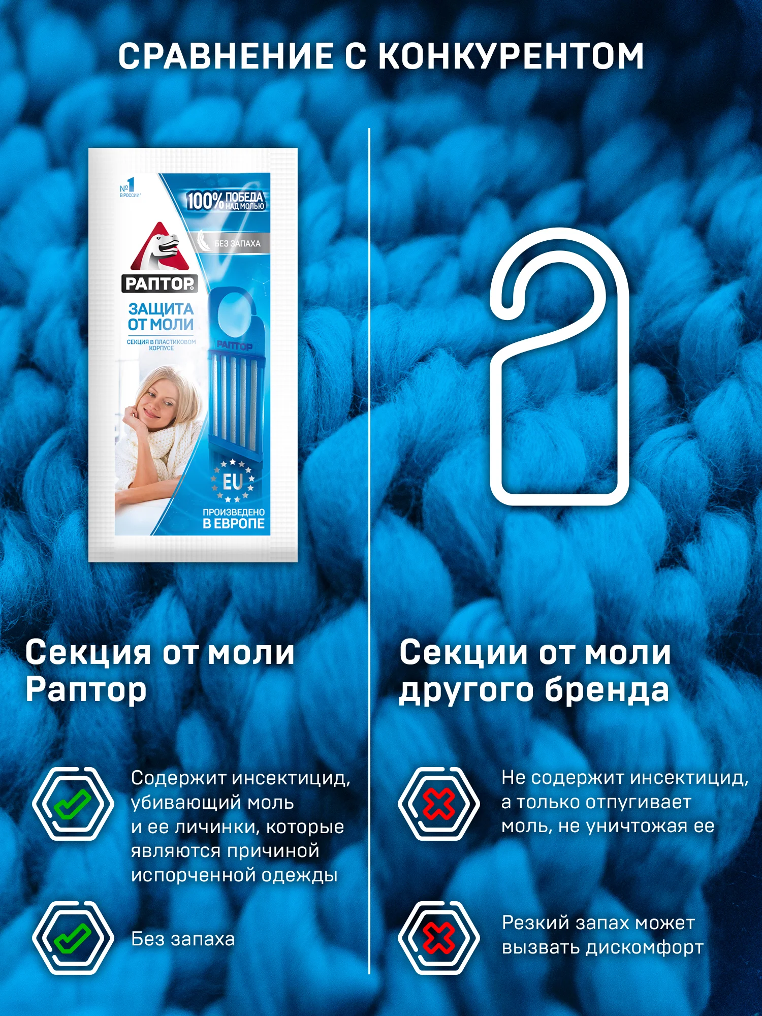 Средство от моли без запаха, 3 шт