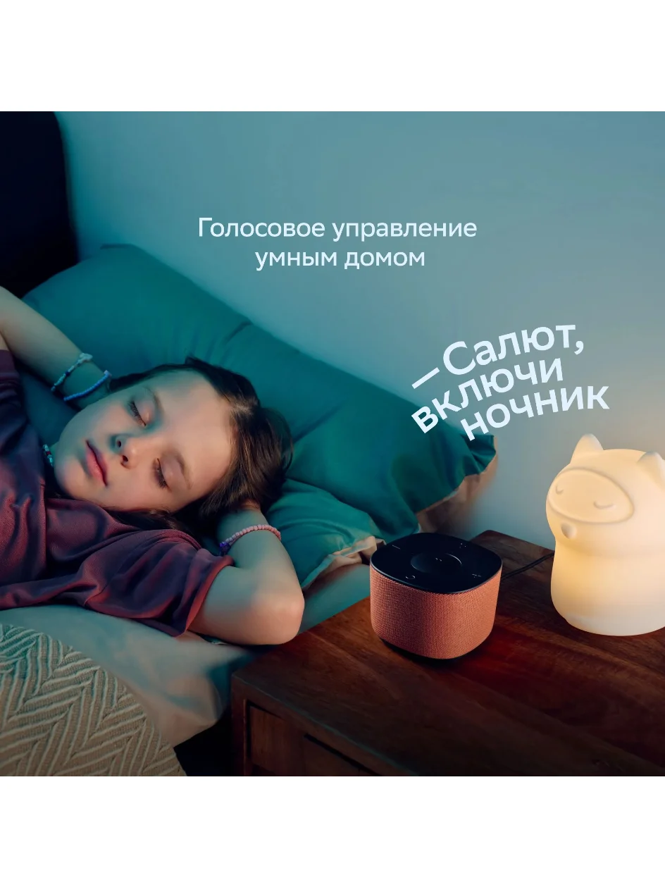 Серый умная колонка Sberboom Home с голосовым ассистентом Салют, Zigbee и Gigachat, Туманный