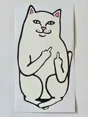 Наклейка на авто мотоцикл Кот fuck you средний палец