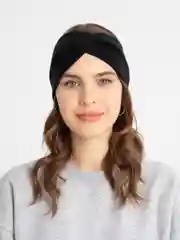 Черный повязка на голову с узлом, ободок повязка