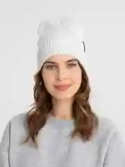 Серебряный шапка женская, бини, , с подкладом, на флисе