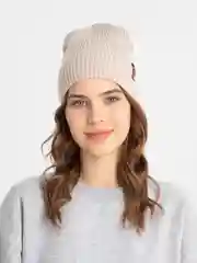 Бежевый шапка женская, бини, , с подкладом, на флисе