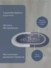 Серый меланж коврик для ванной, коврик в ванную, коврик для ванной, противоскользящий, 45 х 70