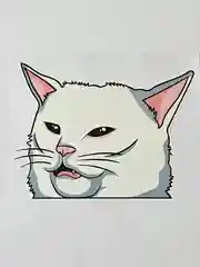 Наклейка на авто мото злой кот мем голова кота