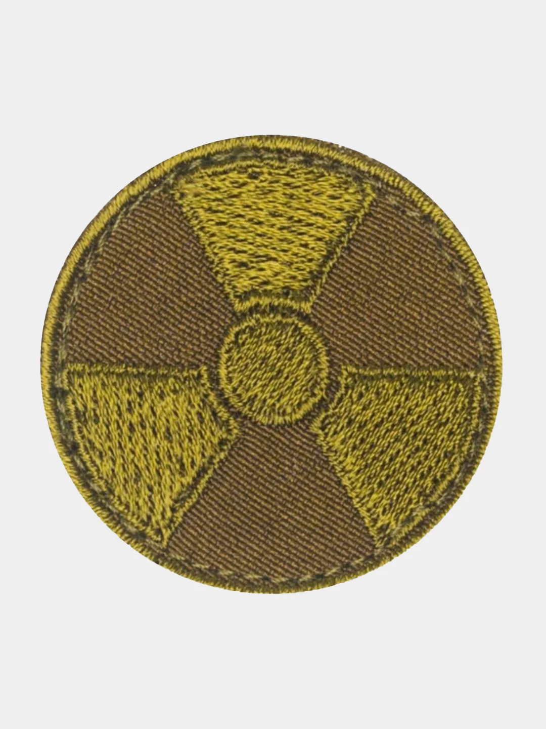 Черный нашивка шеврон на одежду Знак радиации мини, на липучке