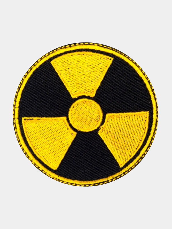 Нашивка шеврон на одежду Знак радиации мини, на липучке