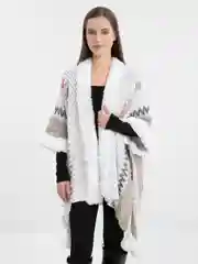 Белый накидка-пончо женский