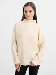 Бежевый свитер женский вязанный