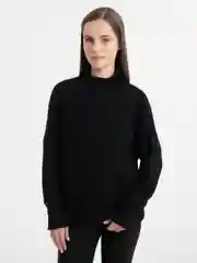 Черный свитер женский вязанный