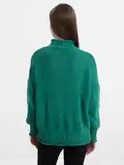 Зеленый свитер женский вязанный