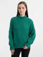 Зеленый свитер женский вязанный