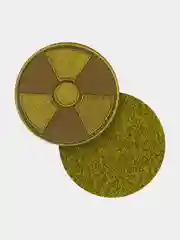 Черный нашивка шеврон на одежду Знак радиации, на липучке