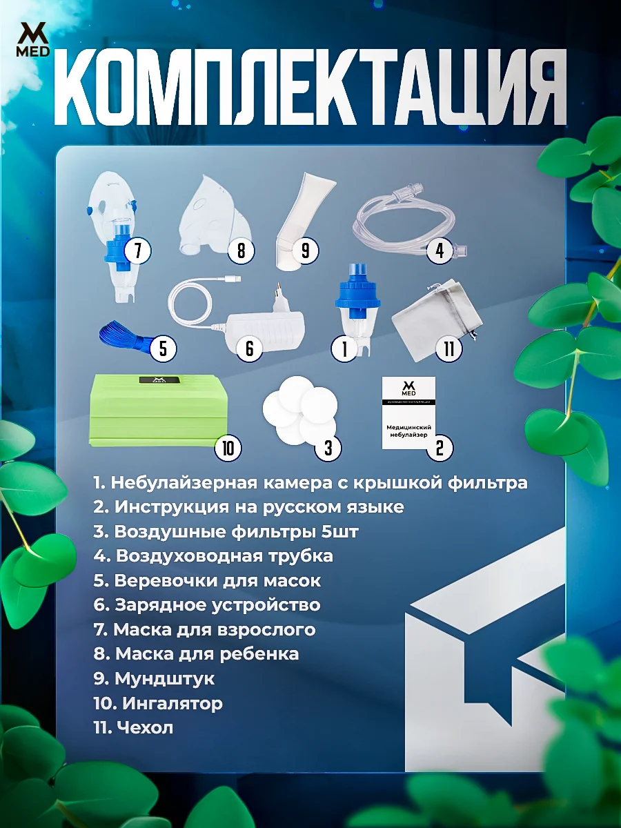 Лайм ингалятор компрессорный, для взрослых и детей MVMED