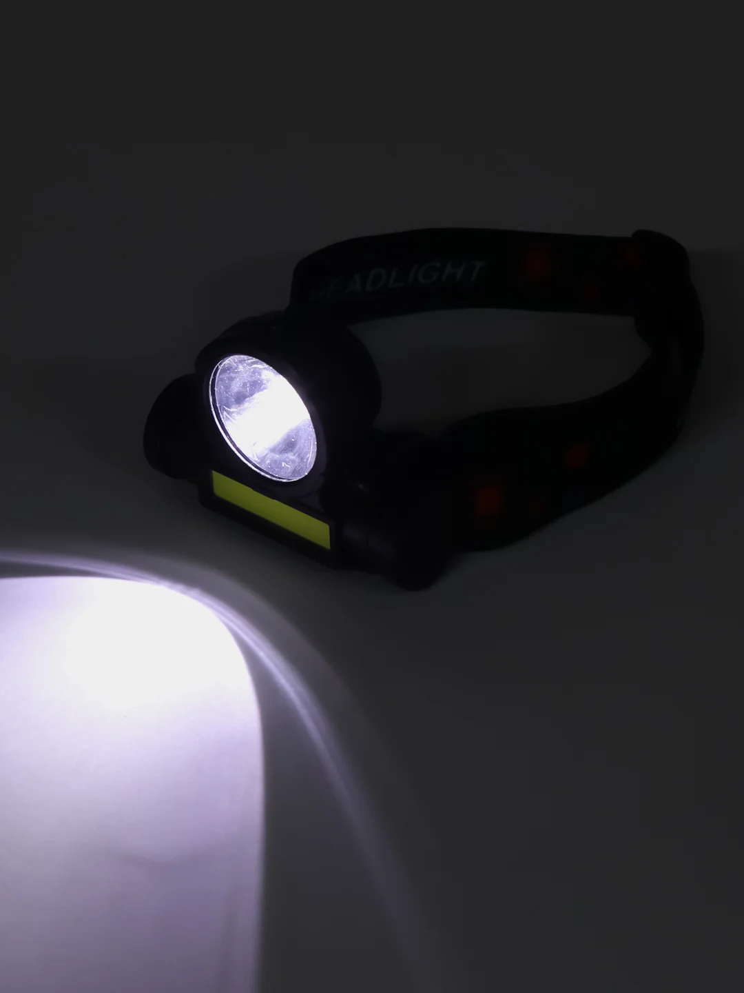Черный налобный фонарь HEADLIGHT NO 108 3W LED+COB