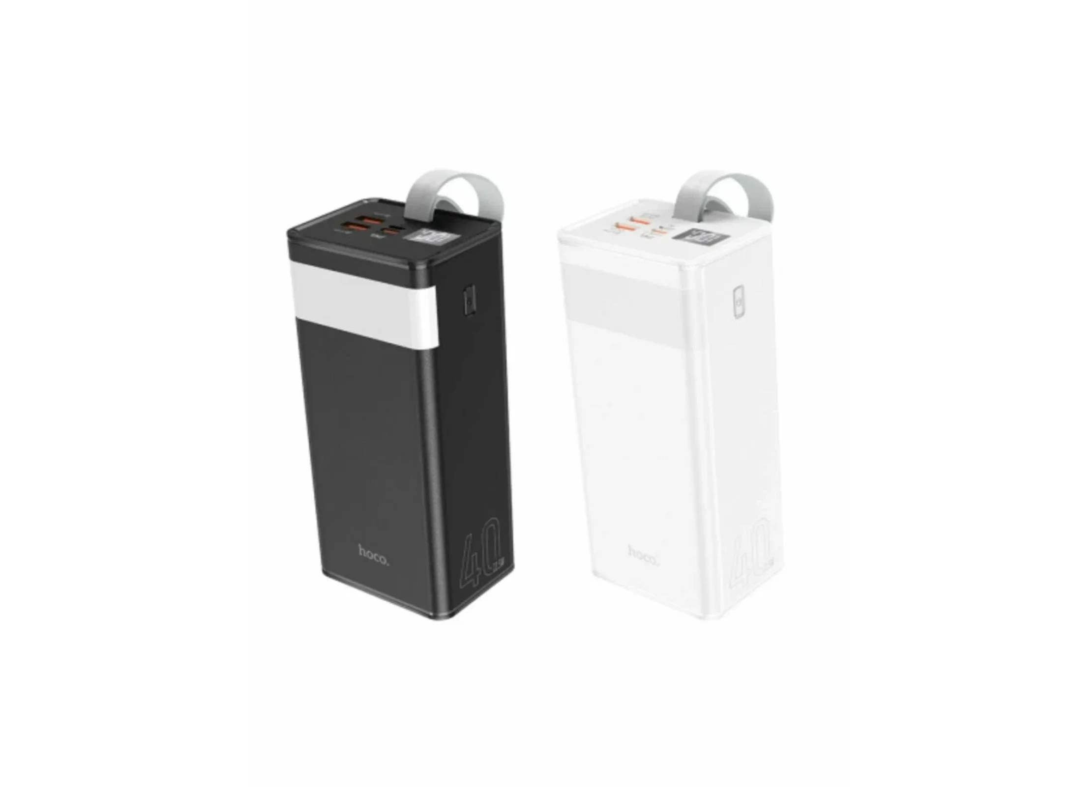 Белый power Bank с поддержкой QC3.0, 22,5 Вт, 100.000/ 90.000/ 80000 / 60000 / 50000 / 30000 мАч