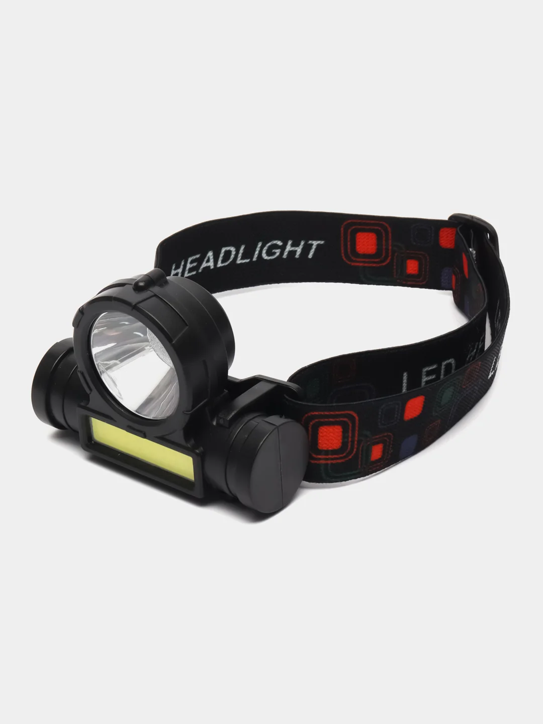 Черный налобный фонарь HEADLIGHT NO 108 3W LED+COB