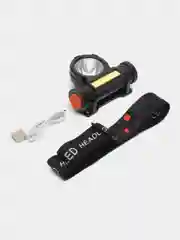 Черный налобный фонарь HEADLIGHT NO 108 3W LED+COB