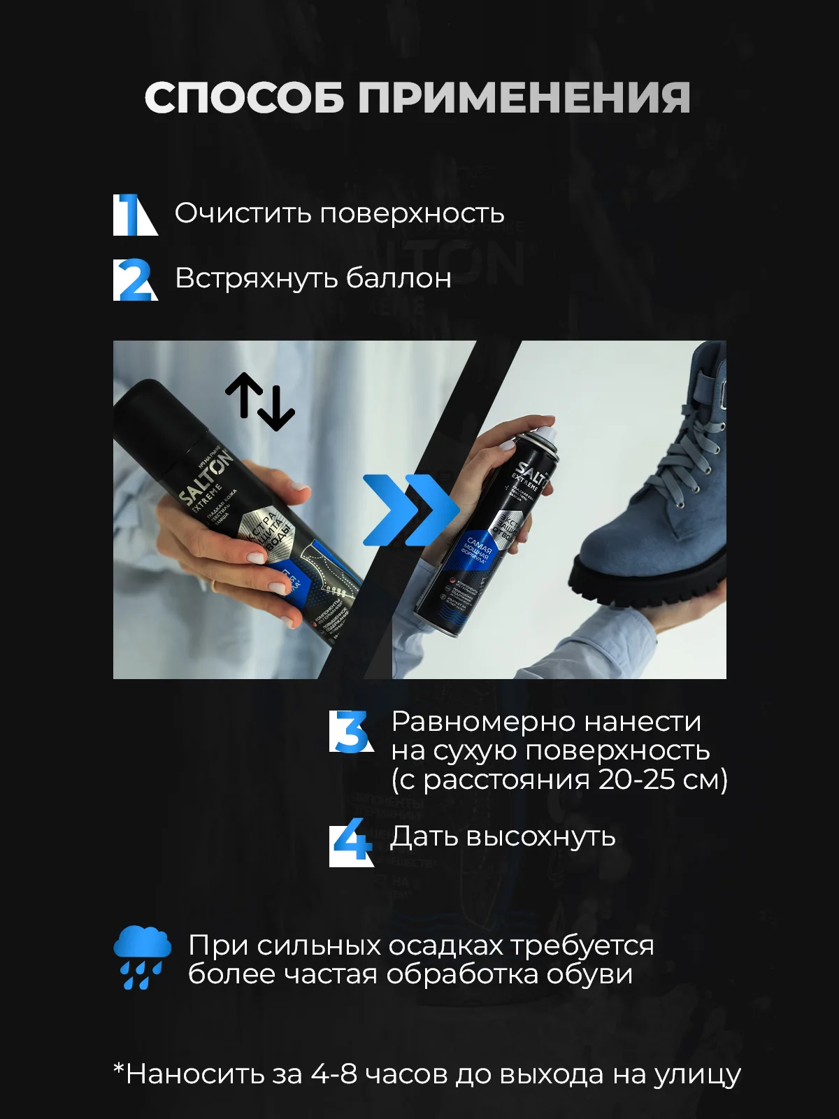 Водоотталкивающий спрей для обуви Extreme защита от воды