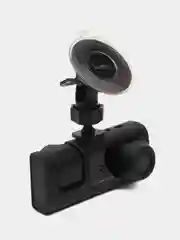 Черный видеорегистратор автомобильный Full HD камера салона и заднего вида