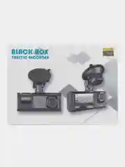 Черный видеорегистратор автомобильный Full HD камера салона и заднего вида
